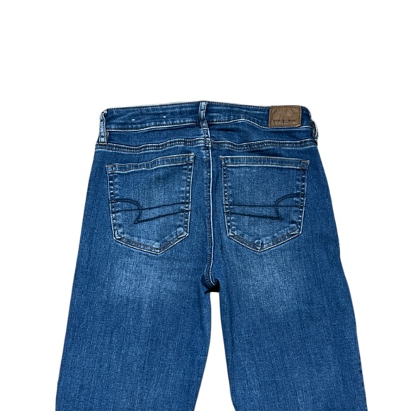 American Eagle Hi-Rise Crop Flare Jeans with a Button-Fly Super Stretch Size 4 - Picture 9 of 13